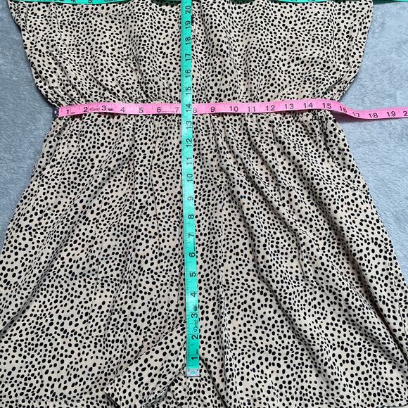 BeachGold Romper Womens Extra Large Beige Cheetah Animal Print Anthropologie - Picture 9 of 11